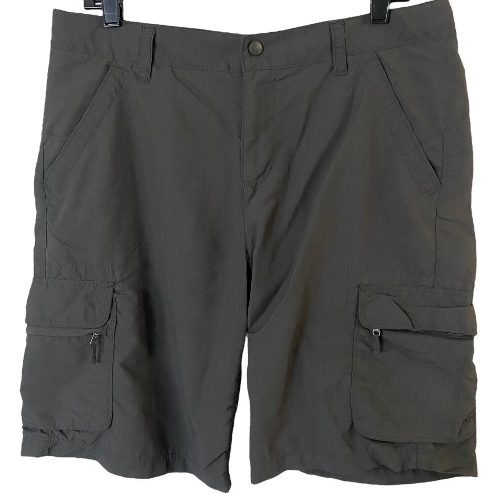 REI Sahara Cargo Hiking Shorts Gray Women's 12 Water-Repellant UPF 50+ Outdoors